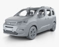 Peugeot Rifter con interior 2018 Modelo 3D clay render