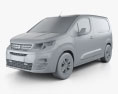 Peugeot Partner 2022 3d model clay render
