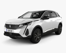 Peugeot 3008 hybrid4 with HQ interior 2020 3D model