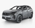 Peugeot 3008 hybrid4 con interni 2020 Modello 3D wire render