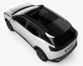 Peugeot 3008 hybrid4 con interni 2020 Modello 3D vista dall'alto