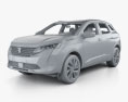 Peugeot 3008 hybrid4 con interni 2020 Modello 3D clay render