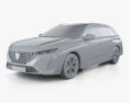 Peugeot 308 SW GT 2021 3Dモデル clay render