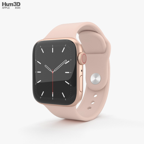 Apple Watch Series 5 40mm Gold Aluminum Case with Sport Band Modelo 3D