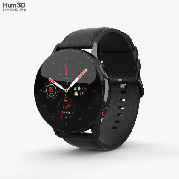 Samsung Galaxy Watch Active 2 40mm Stainless Steel Black 3Dモデル