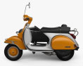 Piaggio Vespa PX 200 Sidecar with HQ dashboard 1998 3D 모델  side view