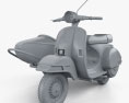 Piaggio Vespa PX 200 Sidecar 1998 3D модель clay render