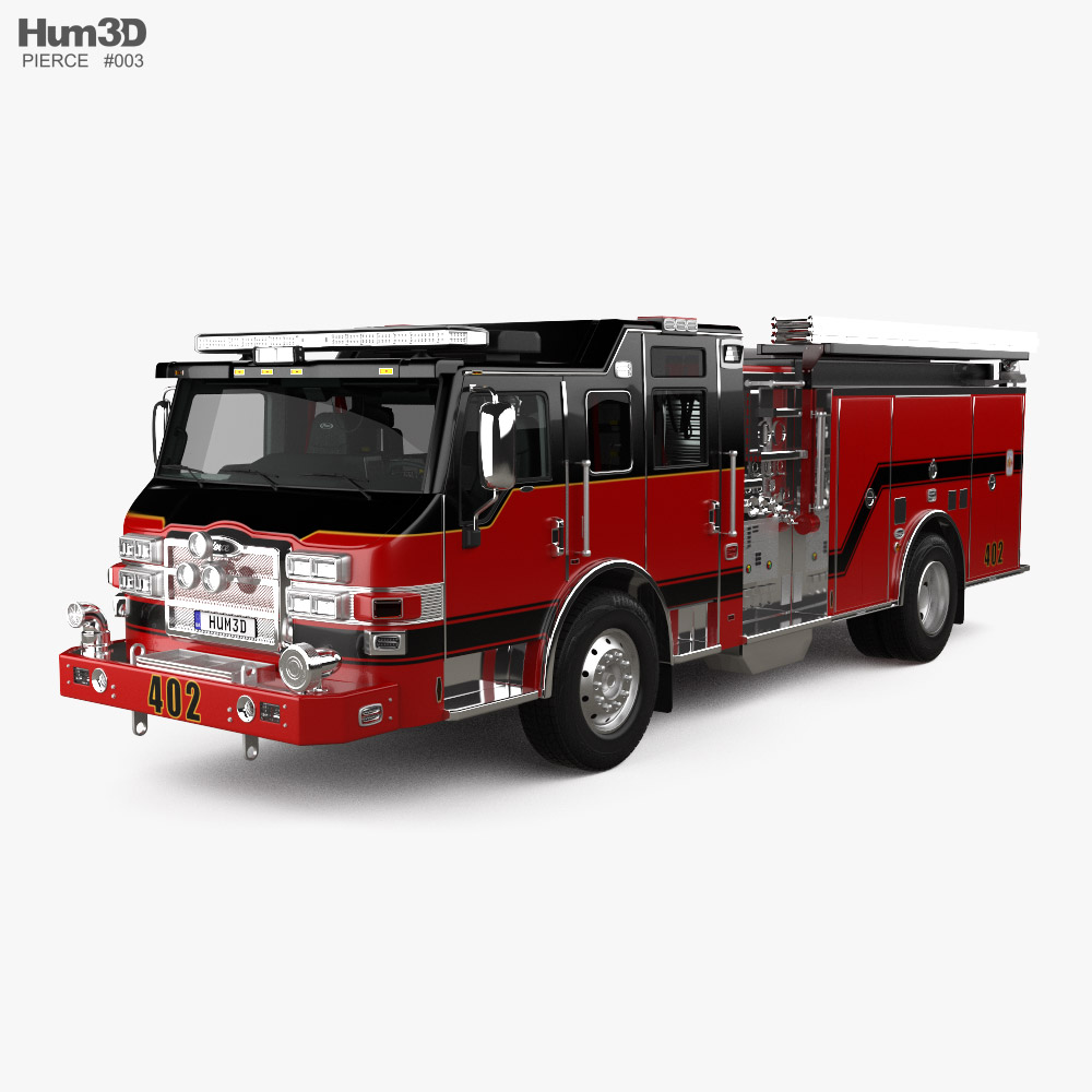 Pierce Vienna Pumper Camion de Pompiers E402 avec Intérieur 2014 Modèle 3D