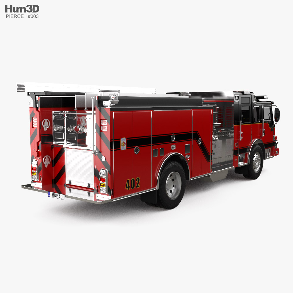 Pierce Vienna Pumper Fire Truck E402 with HQ interior 2014 3d model back view
