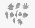 Set di foglie d'autunno Modello 3D