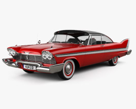 3D model of Plymouth Fury coupe Christine 1958