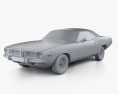 Plymouth Barracuda hardtop 2022 3d model clay render