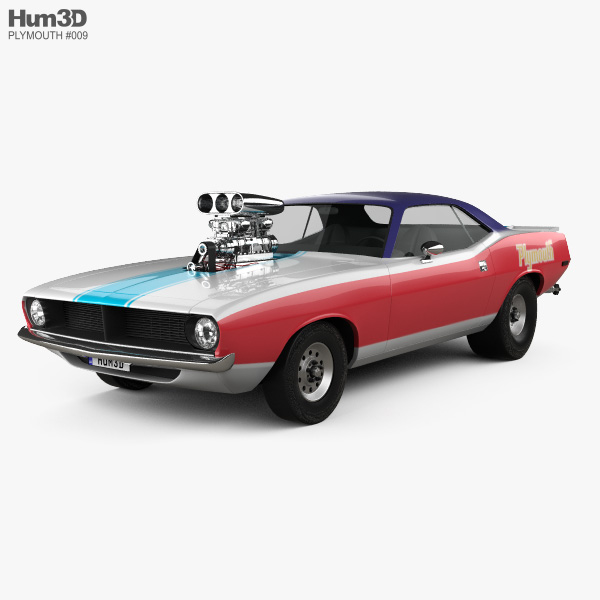 Plymouth Barracuda Dragster 1974 3D model