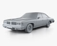 Pontiac Grand LeMans sedan 1976 3d model clay render