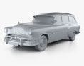 Pontiac Chieftain Deluxe Station Wagon 1953 3d model clay render
