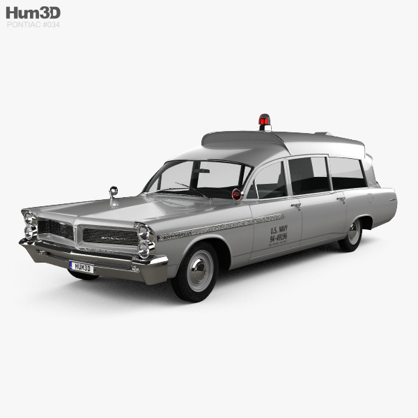 Pontiac Bonneville Station Wagon Ambulance Kennedy 1963 3D model
