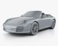 Porsche 911 Carrera Cabriolet 2012 3d model clay render