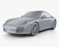 Porsche 911 Carrera 4S Coupe 2012 3d model clay render
