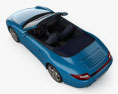 Porsche 911 Carrera 4S 敞篷车 2012 3D模型 顶视图