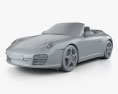 Porsche 911 Carrera 4S 敞篷车 2012 3D模型 clay render