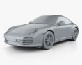 Porsche 911 Targa 4 2012 3D модель clay render