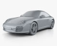 Porsche 911 Targa 4S 2012 3Dモデル clay render