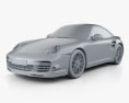 Porsche 911 Turbo Coupe 2012 3d model clay render
