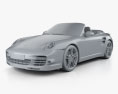Porsche 911 Turbo カブリオレ 2012 3Dモデル clay render