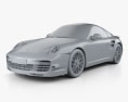 Porsche 911 Turbo S cabriolet 2012 3d model clay render