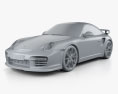 Porsche 911 GT2RS 2012 3d model clay render