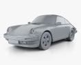 Porsche 911 Carrera Coupe 1987 3d model clay render