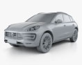 Porsche Macan Turbo 2017 3d model clay render