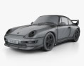 Porsche 911 Carrera RS Clubsport (993) 1998 3D модель wire render