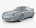 Porsche 911 Carrera RS Clubsport (993) 1998 3D модель clay render