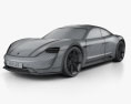 Porsche Mission E 2016 3d model wire render