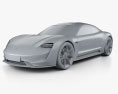 Porsche Mission E 2016 3d model clay render