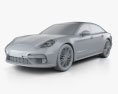 Porsche Panamera Turbo 2020 3d model clay render
