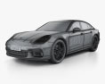 Porsche Panamera 4 E-Hybrid 2020 3d model wire render