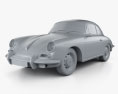 Porsche 356B Carrera 2 Coupe 1962 3Dモデル clay render