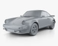 Porsche 911 Turbo (930) 1974 3d model clay render