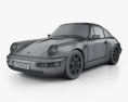 Porsche 911 Carrera 4 Coupe (964) 1992 3d model wire render