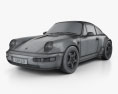 Porsche 911 Carrera 4 Coupe (964) Turbolook 30th anniversary 1996 3D-Modell wire render
