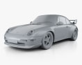 Porsche 911 Carrera GT2 coupe (993) 1998 3D模型 clay render