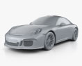 Porsche 911 R (991) 2020 3d model clay render