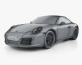 Porsche 911 Carrera T 2020 3d model wire render
