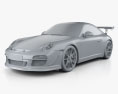 Porsche 911 GT3 RS 2020 3d model clay render