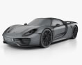 Porsche 918 spyder 인테리어 가 있는 2017 3D 모델  wire render