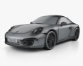 Porsche 911 Carrera 4 敞篷车 2020 3D模型 wire render