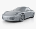 Porsche 911 Carrera 4 敞篷车 2020 3D模型 clay render