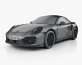 Porsche 911 Turbo cabriolet 2020 3d model wire render